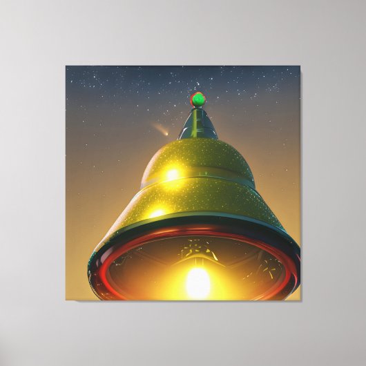 Jingle Bell Kerstmis UFO Canvas Afdruk (Voorkant)