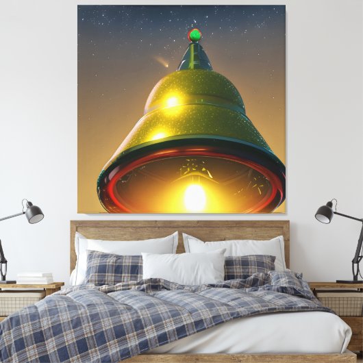 Jingle Bell Kerstmis UFO Canvas Afdruk (Insitu (Slaapkamer))