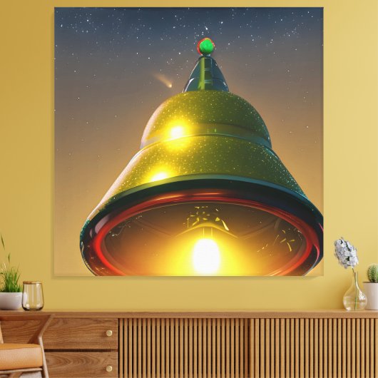 Jingle Bell Kerstmis UFO Canvas Afdruk (Insitu (Woonkamer))