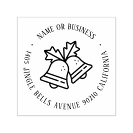 Jingle Bell-kerstpostnaam en -retouradres Zelfinktende Stempel