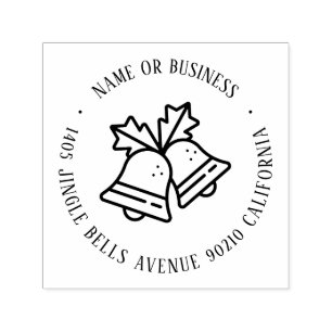 Jingle Bell-kerstpostnaam en -retouradres Zelfinktende Stempel