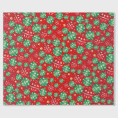 Jingle Bell-kerstsierontwerppatroon Cadeaupapier (Vlak)