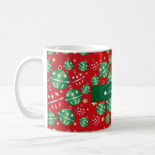 Jingle Bell-kerstsierontwerppatroon Koffiemok (Links)