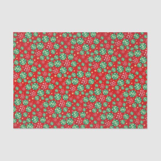 Jingle Bell-kerstsierontwerppatroon Tissuepapier (Voorkant)