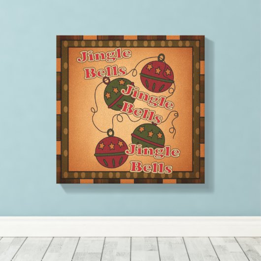Jingle Bell Kerstvakantie Canvas (Insitu (Houten vloer))