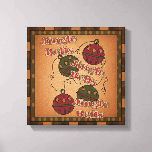 Jingle Bell Kerstvakantie Canvas Afdruk (Voorkant)
