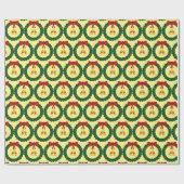 Jingle Bell krans kerst inpakpapier (Vlak)
