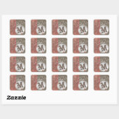 Jingle Bell Monogram retouradres Vierkante Sticker (Vel)