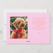 Jingle Bell Paws Christmas Orange Pink Dog Photo  Feestdagenkaart (Achterkant)