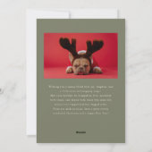 Jingle Bell Paws Dog Photo Sage Green Christmas Feestdagenkaart (Achterkant)