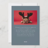 Jingle Bell Paws Dog Photo Slate Blue Christmas Feestdagenkaart (Achterkant)