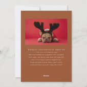 Jingle Bell Paws Hond Foto Terracotta Kerstmis Feestdagenkaart (Achterkant)