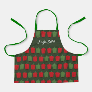 Jingle Bell Peppers Holiday Kerstmis Cartoon Schort