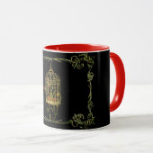 Jingle bell plant berdcage art nouveau Unique Mok (Voorkant rechts)