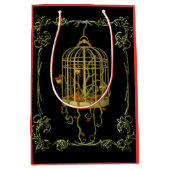 Jingle bell plant bij geboorte art nouveau medium cadeauzakje (Voorkant)