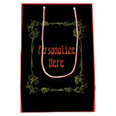 Jingle bell plant bij geboorte art nouveau medium cadeauzakje (Achterkant)