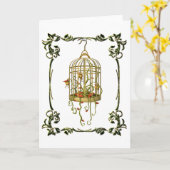 Jingle bell plant bij geboorte art nouveau Unique Kaart (Gele Bloem)