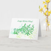 Jingle Bell  Pop Art kerstfeestdag Kaart (Gele Bloem)