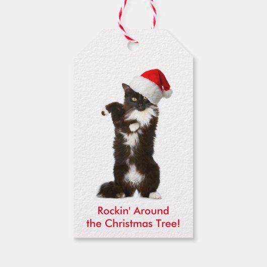 Jingle Bell Rock Cat Gift Labels Cadeaulabel (Achterkant)