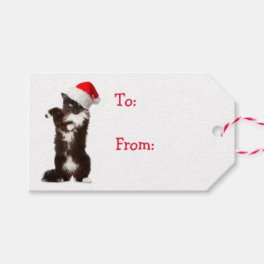 Jingle Bell Rock Cat Gift Labels Cadeaulabel (Voorkant (Horizontaal))