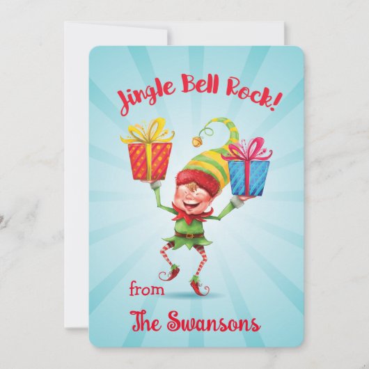 Jingle Bell Rock Elf met cadeaukaart (Voorkant)