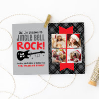 Jingle Bell Rock Red Guitar Music Photo Collage
