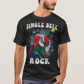 Jingle Bell Rock Santa Playing Guitar Christmas Fu T-shirt (Voorkant)