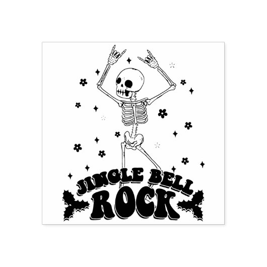 Jingle Bell Rock Skeleton Stamp Rubberstempel (Afrduk)