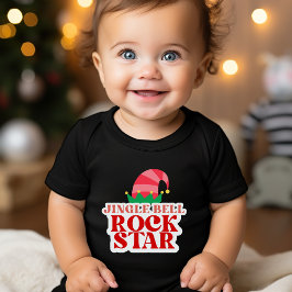Jingle Bell Rock Star Black Christmas Kinder Shirts