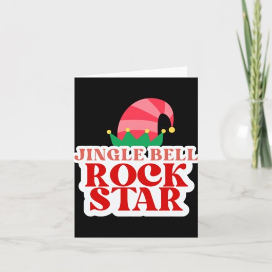Jingle Bell Rock Star Black Christmas Toddler T Sh Kaart (Voorkant)
