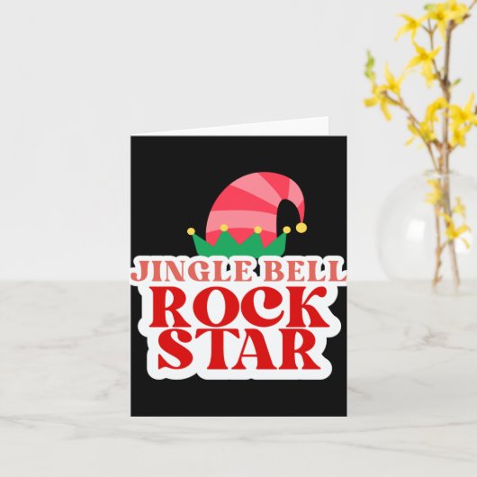 Jingle Bell Rock Star Black Christmas Toddler T Sh Kaart (Gele Bloem)