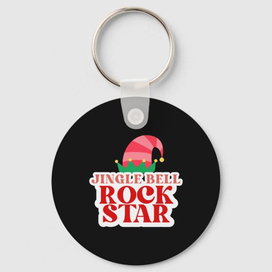 Jingle Bell Rock Star Black Christmas Toddler T Sh Sleutelhanger (Voorkant)