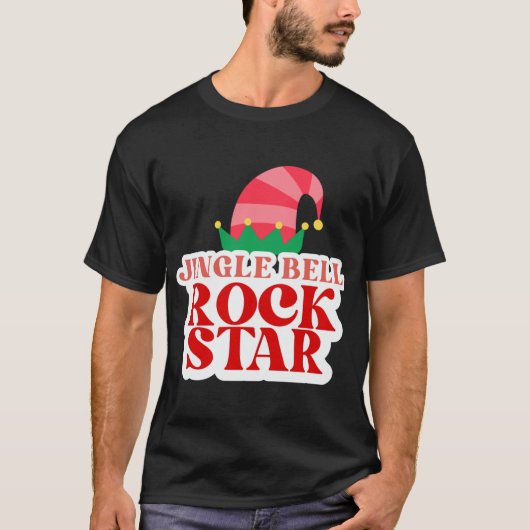 Jingle Bell Rock Star Black Christmas Toddler T Sh T-shirt (Voorkant)