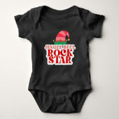 Jingle Bell Rock Ster, Kerstmis Zwart Romper (Voorkant)