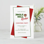 Jingle Bell Rockin' Christmas Party Uitnodiging (Staand voorkant)