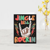 Jingle Bell Rockin Groovy Retro Christmas Xmas Ske Kaart (Gele Bloem)