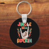Jingle Bell Rockin Groovy Retro Christmas Xmas Ske Sleutelhanger (Voorkant)