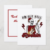 Jingle Bell Rockin' On Skeleton Gitaarspeler Notitiekaartje (Voorkant / Achterkant)