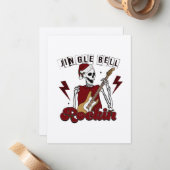 Jingle Bell Rockin' On Skeleton Gitaarspeler Notitiekaartje (Voorkant / Achterkant in situ)