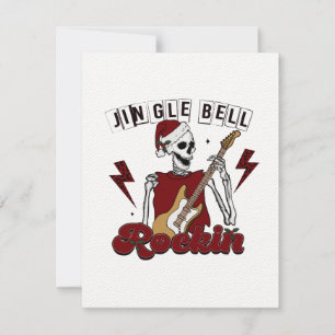 Jingle Bell Rockin' On Skeleton Gitaarspeler Notitiekaartje