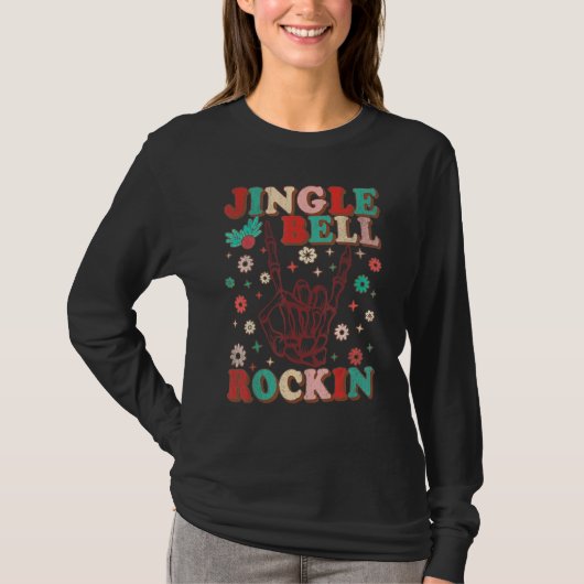 Jingle Bell Rockin Retro Christmas Morning Christm T-shirt (Voorkant)