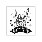 Jingle Bell Rockin Skelet Handstempel Rubberstempel (Afrduk)