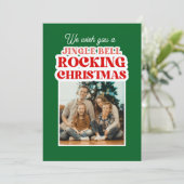 Jingle Bell Rocking Green Christmas Feestdagenkaart (Staand voorkant)