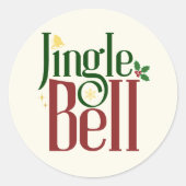 Jingle Bell Ronde Sticker (Voorkant)