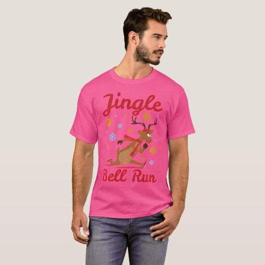 Jingle Bell Run Reindeer Running T-shirt (Voorkant volledig)