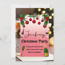 Jingle Bell Theme - Christmas Invitation Kaart
