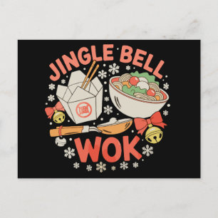 Jingle Bell Wok Chinees eten kerst Kerstmis Feestdagenkaart