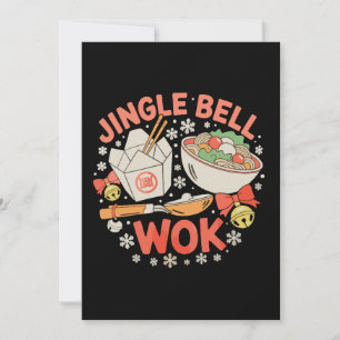 Jingle Bell Wok Chinees eten kerst Kerstmis Kaart