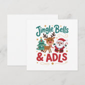 Jingle Bells ADLS Ergotherapie OT Rendier Feestdagenkaart (Voorkant / Achterkant)