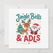 Jingle Bells ADLS Ergotherapie OT Rendier Feestdagenkaart (Voorkant)